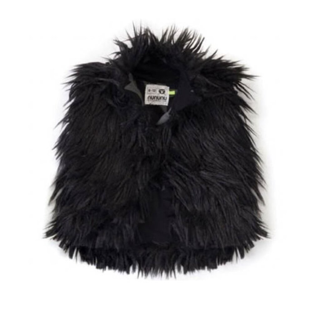 Nununu Faux Fur Black Vest, size 2-3 years